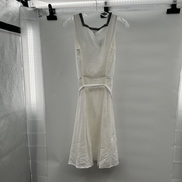 Talbots Women's Sleeveless Belted Shift Dress White/Black Size 8 - Picture 7 of 9